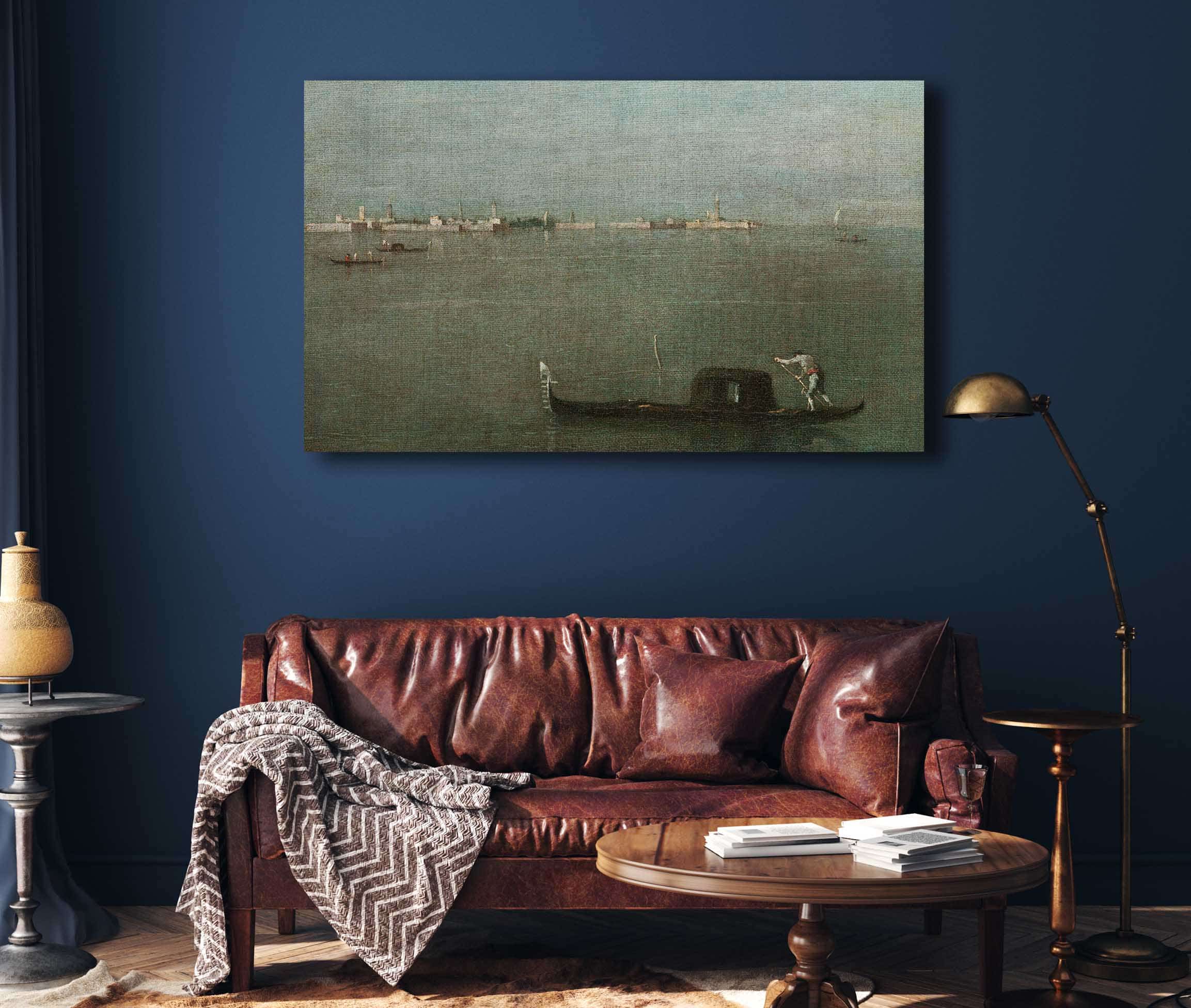 The Grey Lagoon Gondolas On The Lagoon by Francesco Guardi