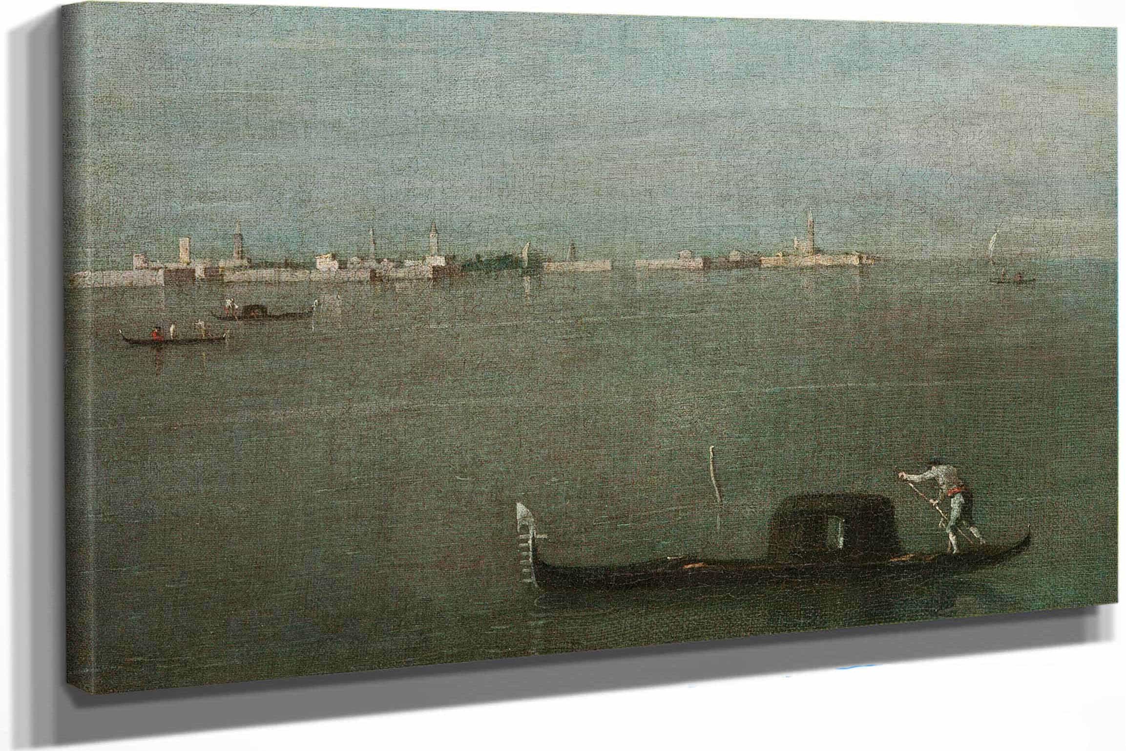 The Grey Lagoon Gondolas On The Lagoon by Francesco Guardi
