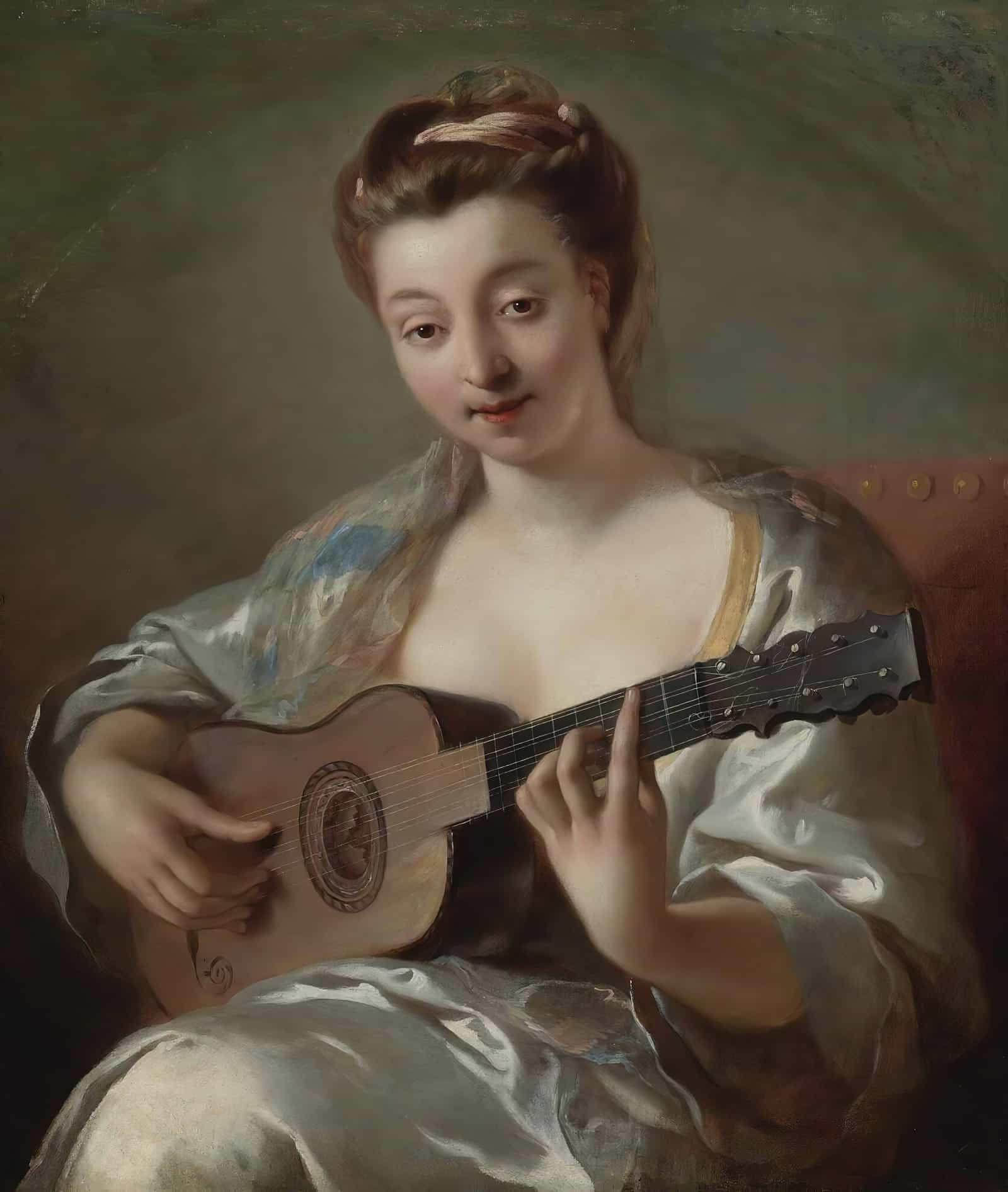The Guitar Player by Jean Francois De Troy