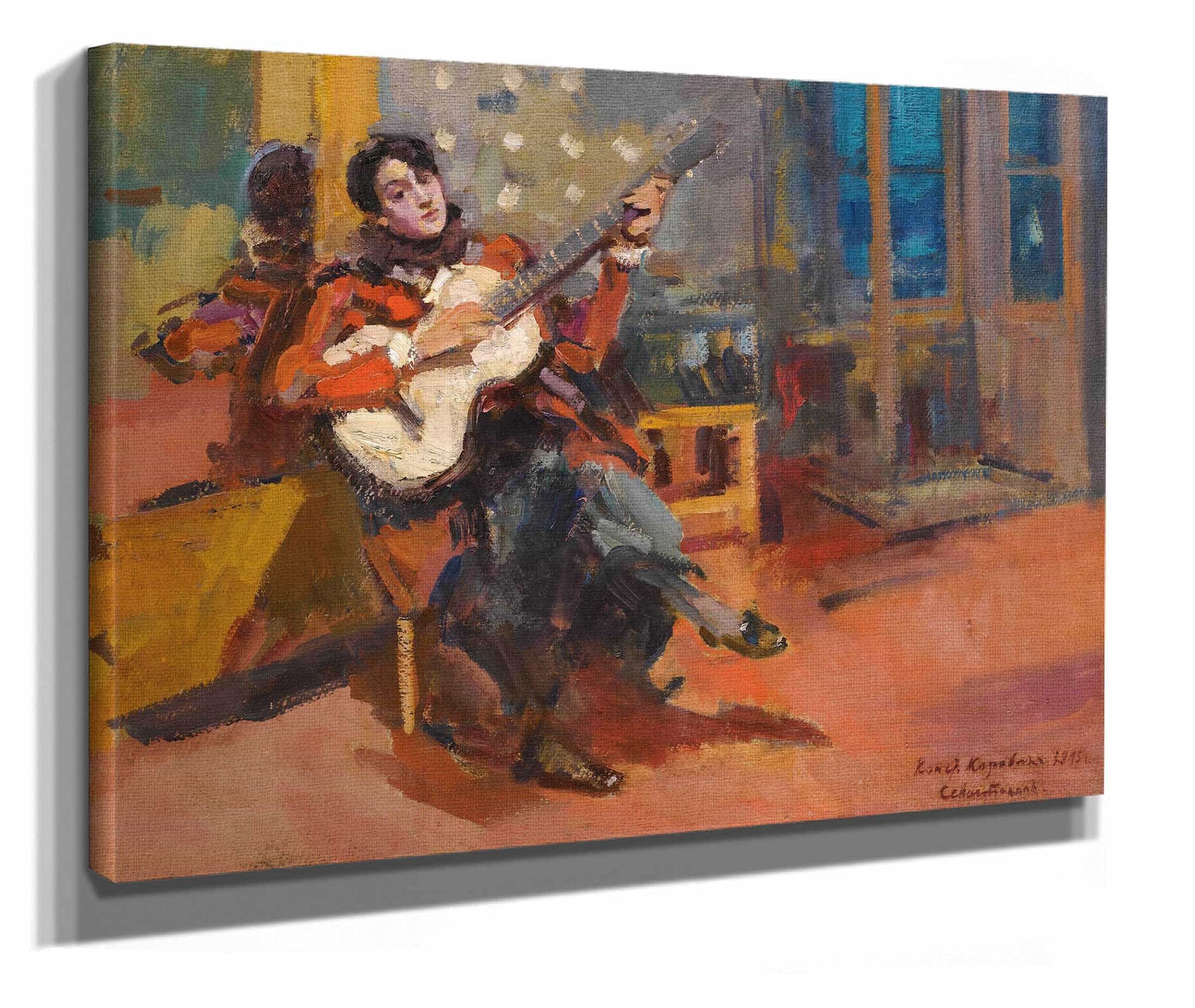 The Guitar Player by Konstantin Alexeevich Korovin