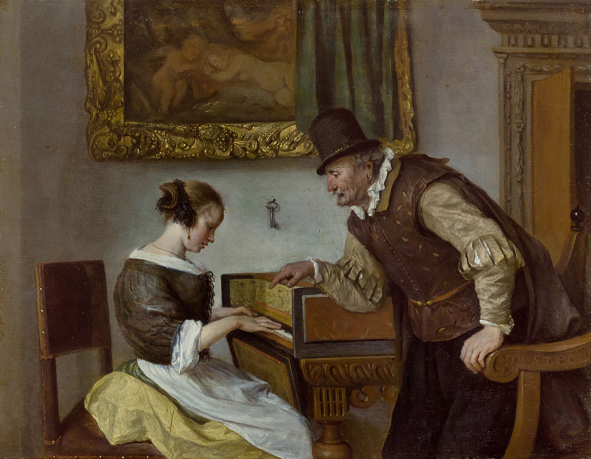 The Harpsichord Lesson by Jan Steen