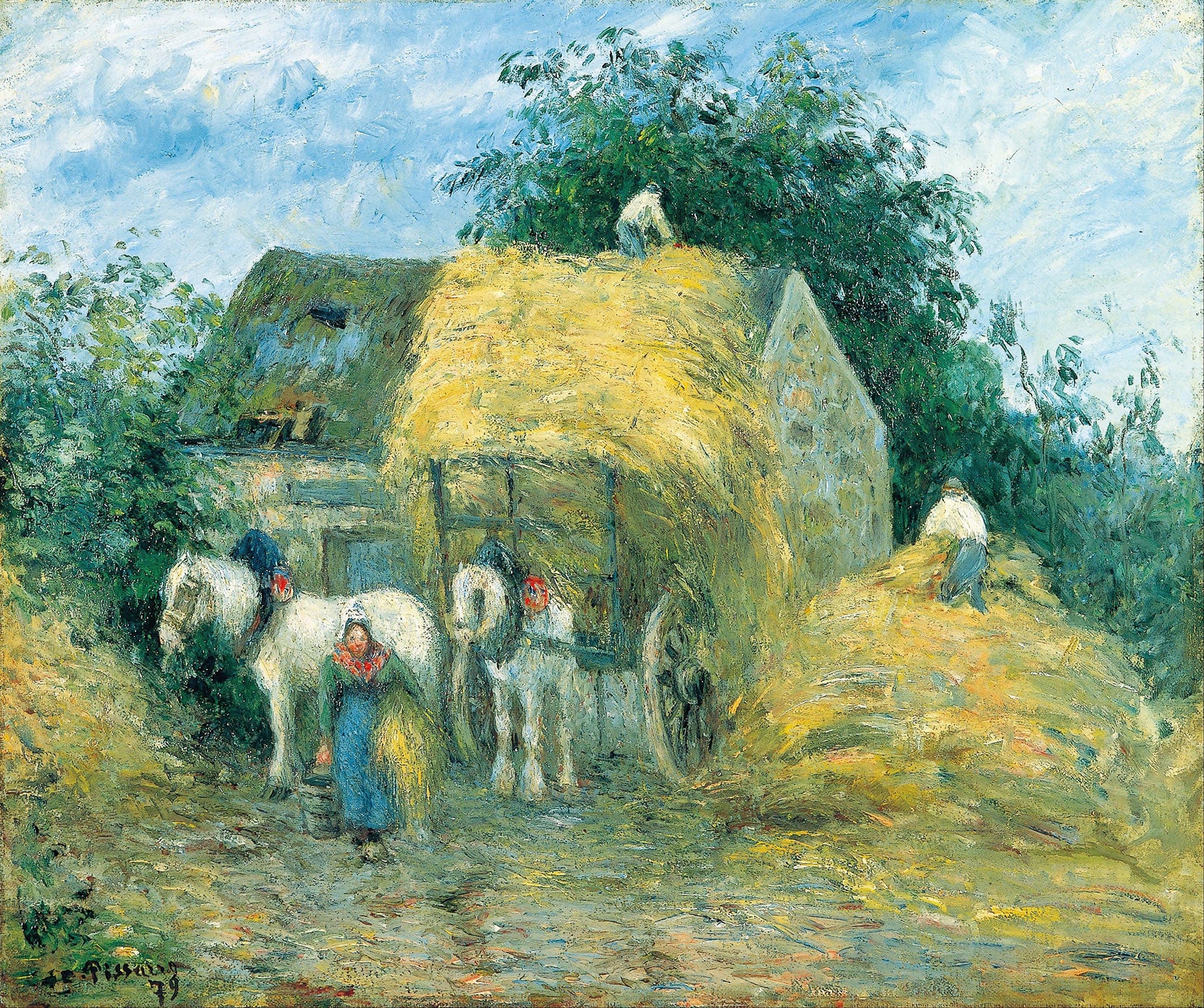 The Hay Cart Montfoucault by Camille Pissarro