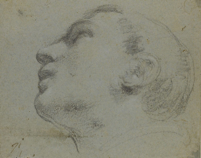 The Head Of A Man Turned To The Left by Guercino