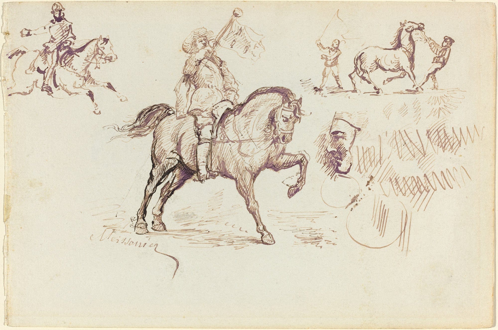 The Herald Of Murcia And Other Studies Recto by Ernest Meissonier