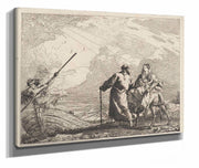 The Holy Family At The Bank Of The River  by Giovanni Domenico Tiepolo