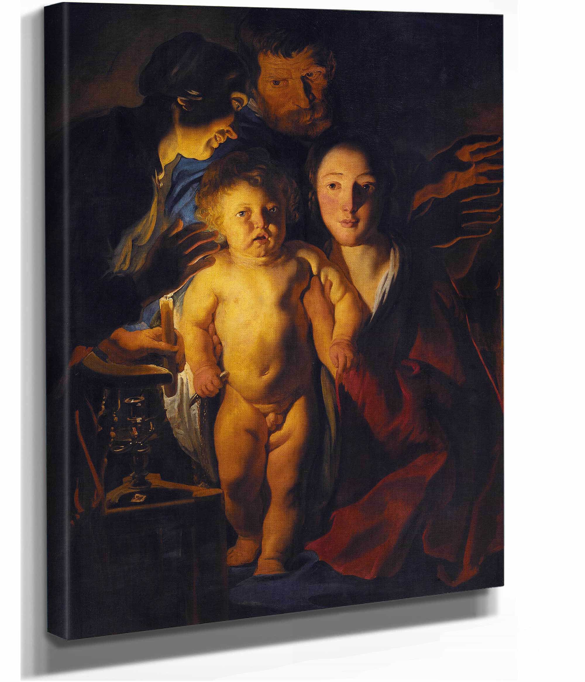 The Holy Family By Candlelight Between Circa And Circa by Jacob Jordaens