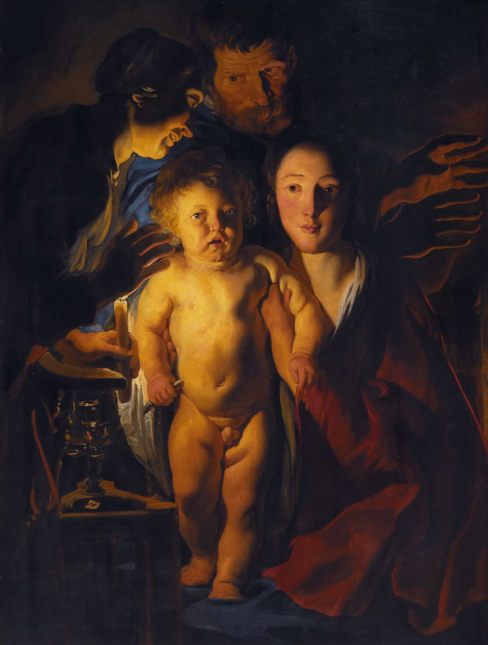 The Holy Family By Candlelight Between Circa And Circa by Jacob Jordaens
