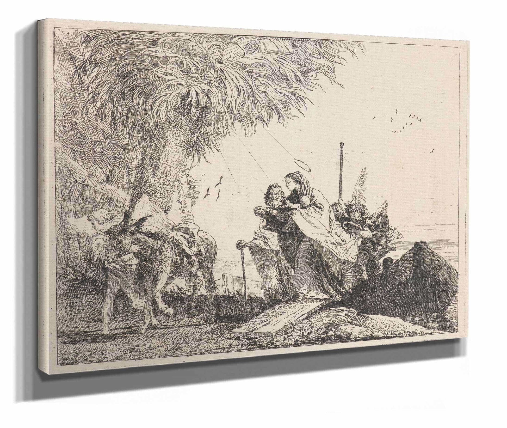The Holy Family Disembarking  by Giovanni Domenico Tiepolo