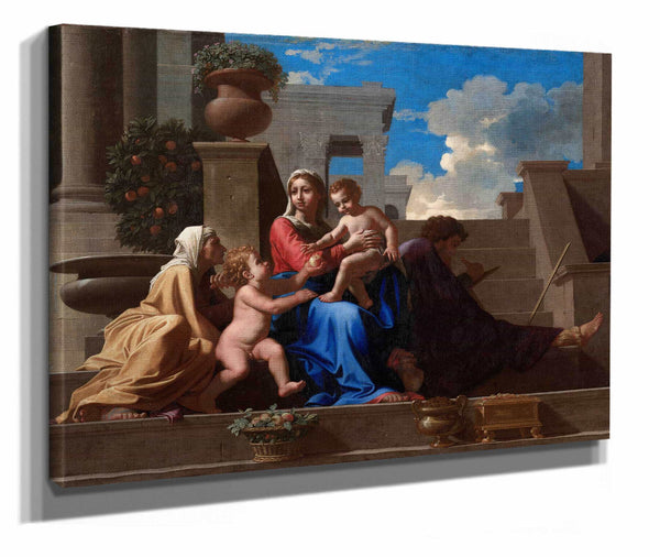 The Holy Family On The Steps by Nicolas Poussin