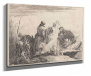 The Holy Family Preparing To Embark  by Giovanni Domenico Tiepolo