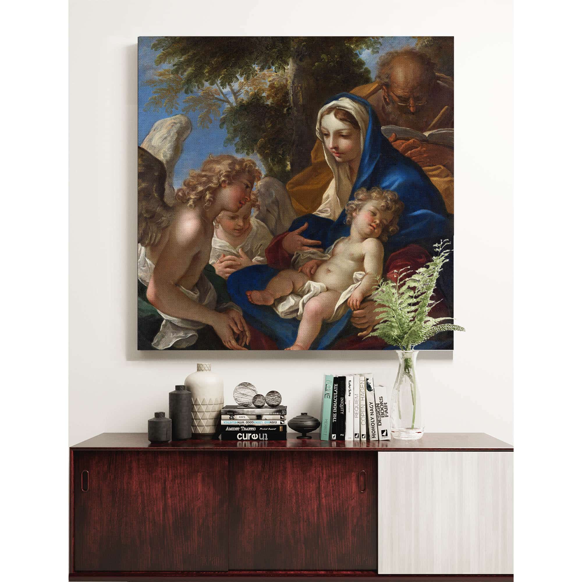 The Holy Family With Angels by Sebastiano Ricci