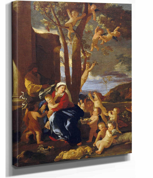 The Holy Family With Saint John The Baptist by Nicolas Poussin