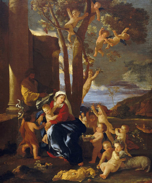 The Holy Family With Saint John The Baptist by Nicolas Poussin