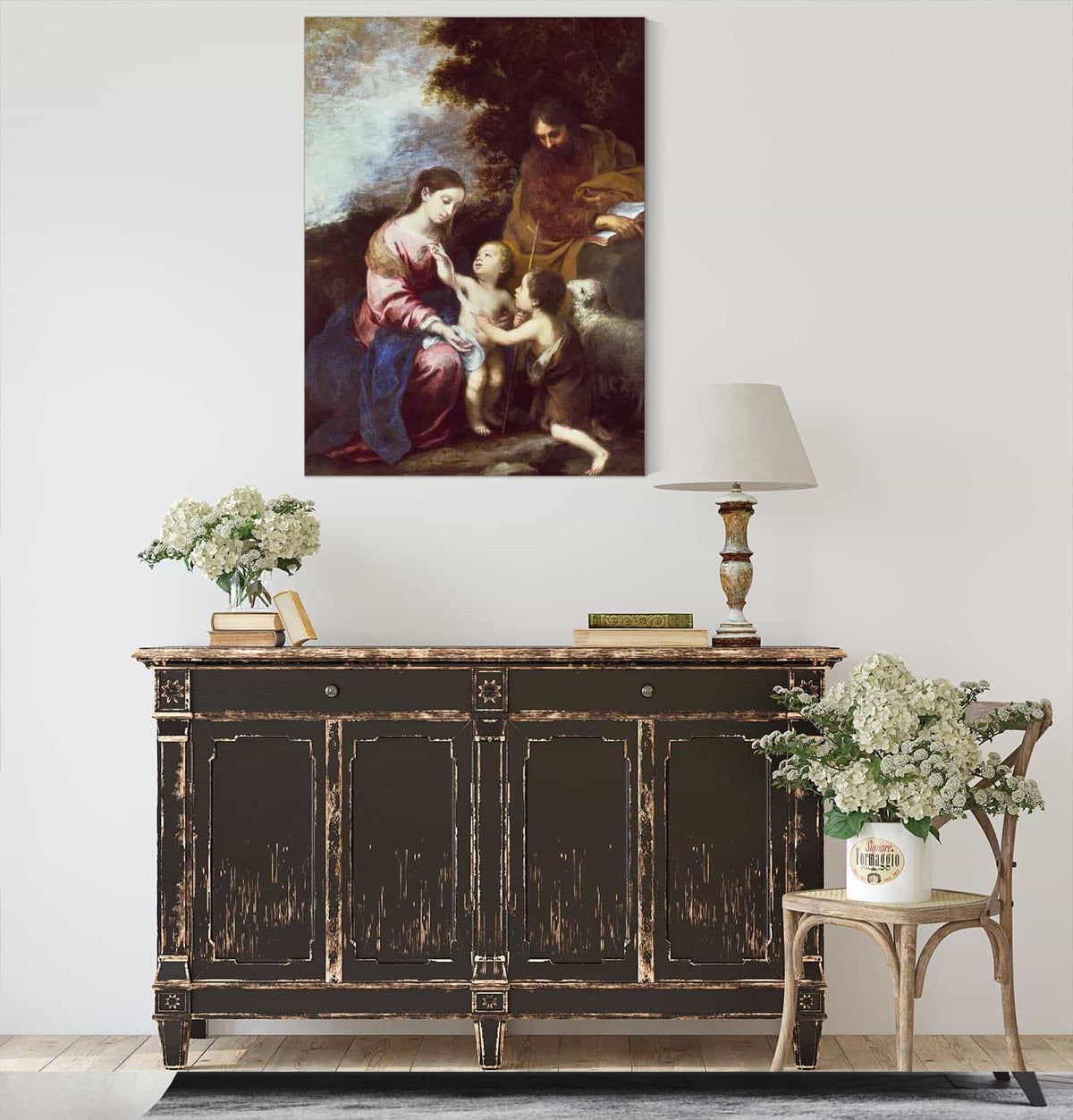 The Holy Family With The Infant Baptist by Bartolome Esteban Murillo