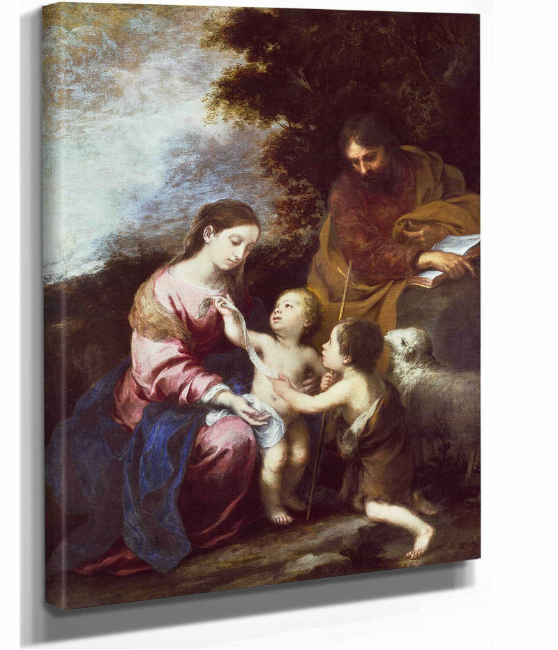 The Holy Family With The Infant Baptist by Bartolome Esteban Murillo