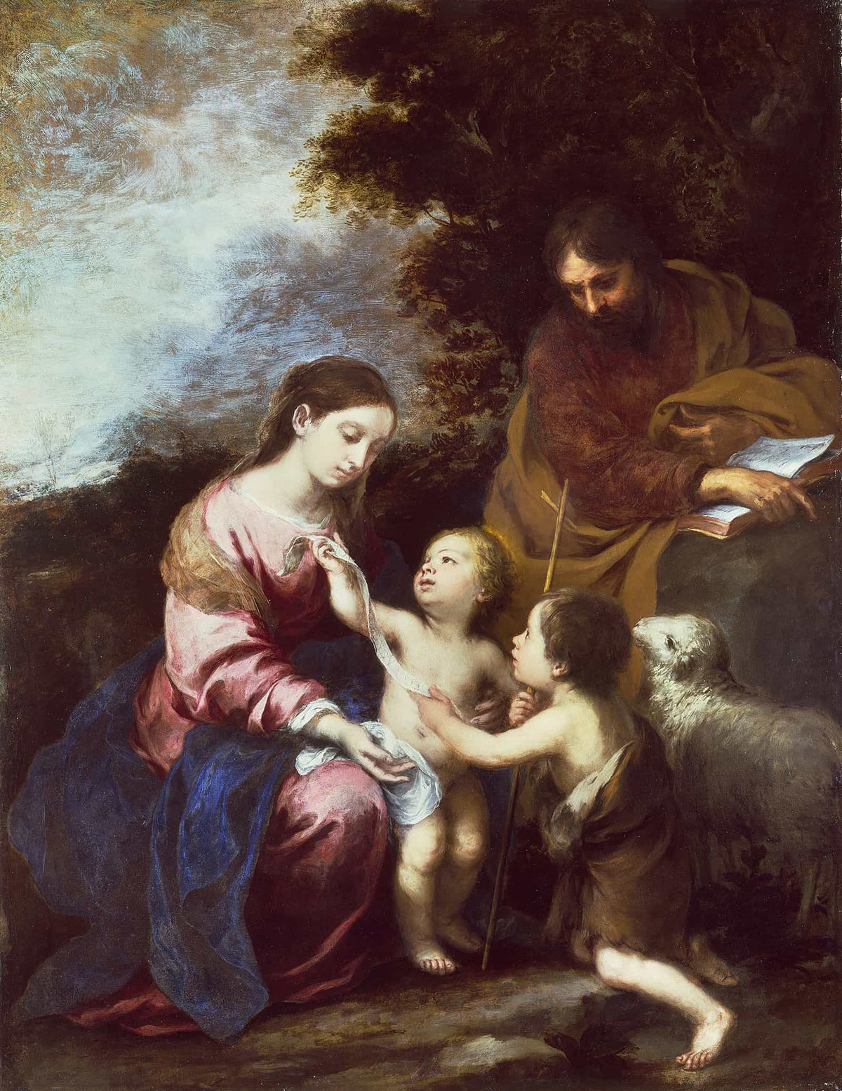 The Holy Family With The Infant Baptist by Bartolome Esteban Murillo