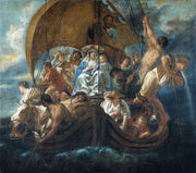The Holy Family With Various Persons And Animals In A Boat by Jacob Jordaens