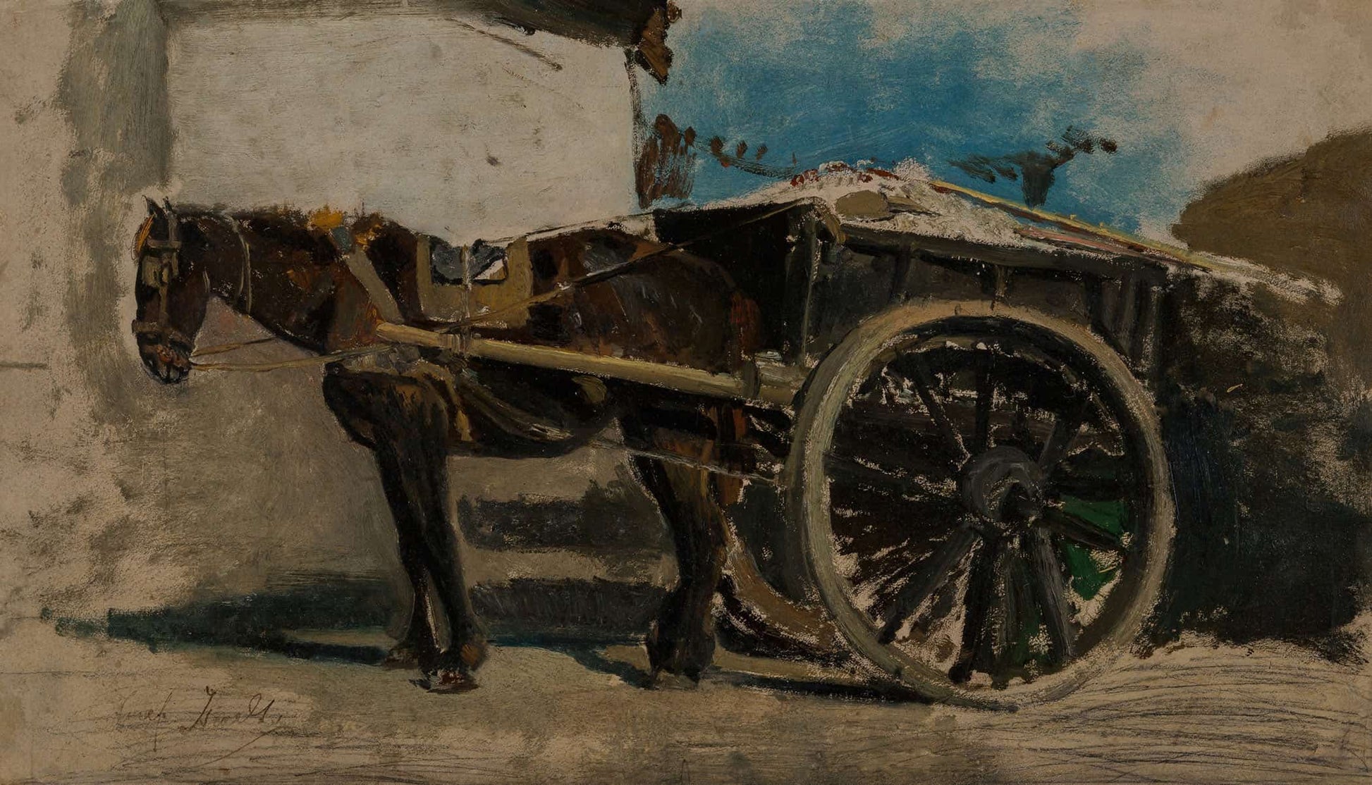 The Horse Cart by Jozef Israels