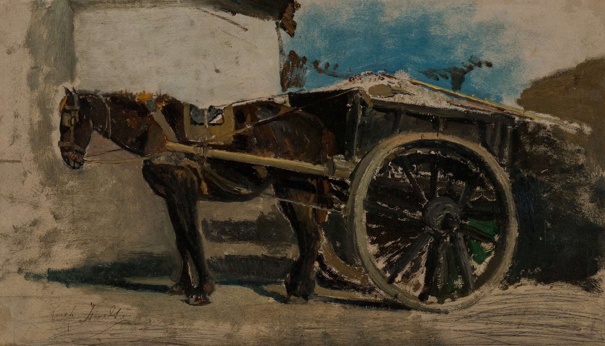 The Horse Cart by Jozef Israels