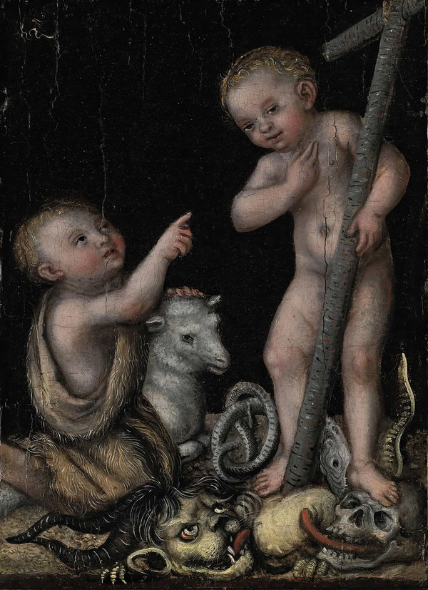 The Infant Christ And Saint John The Baptist by Lucas Cranach The Elder