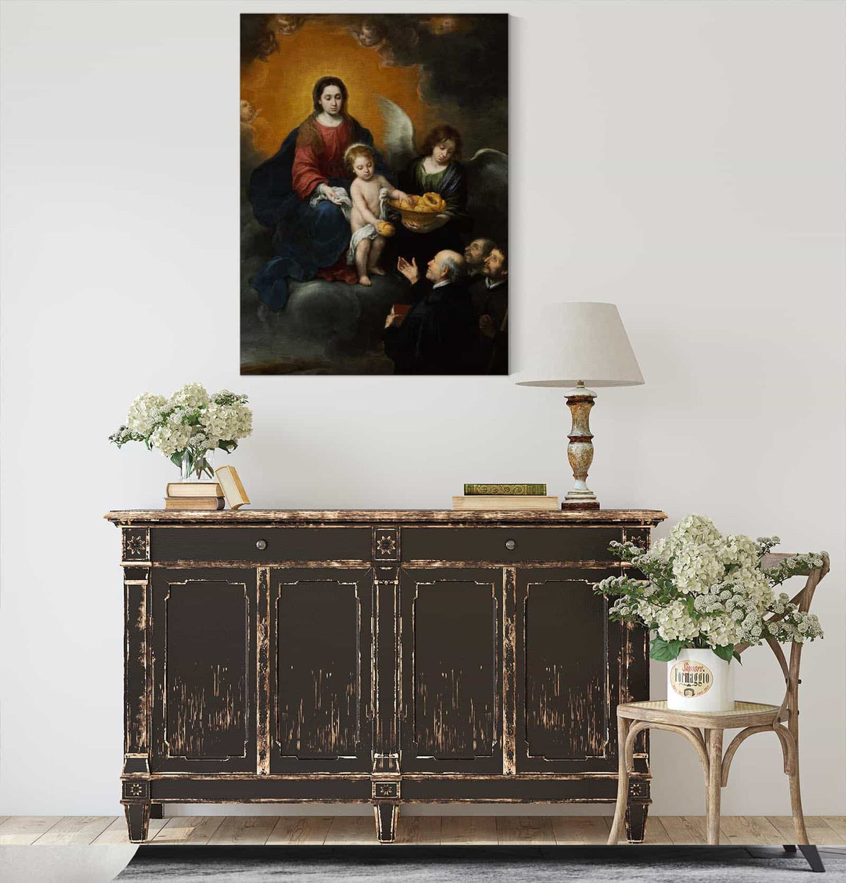 The Infant Christ Distributing Bread To The Pilgrims by Bartolome Esteban Murillo