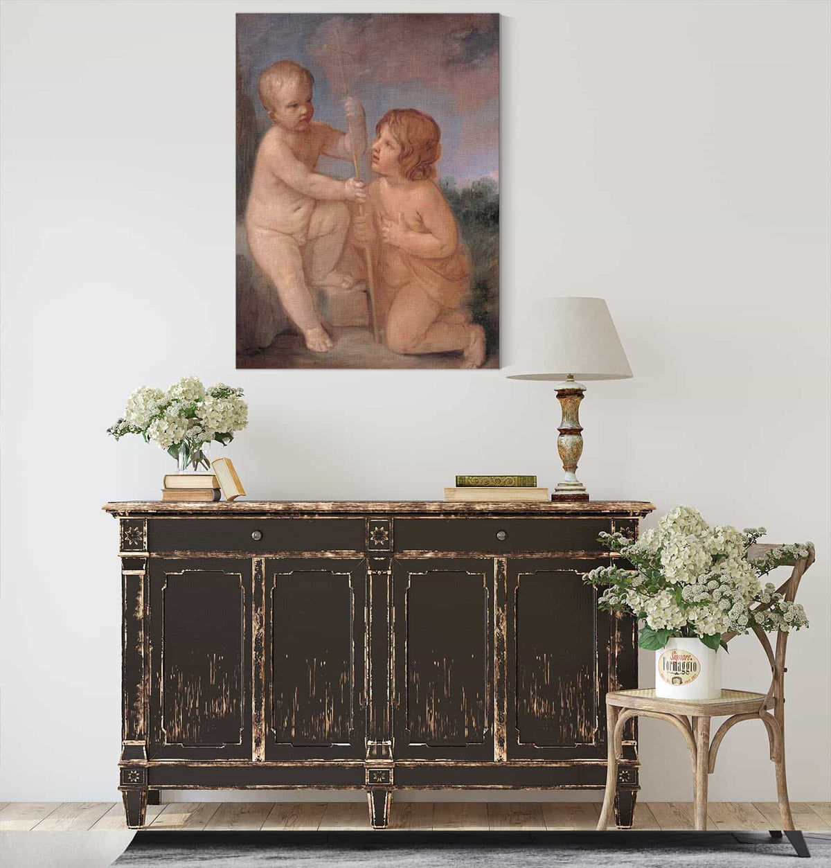 The Infant Jesus And St John Between And by Guido Reni