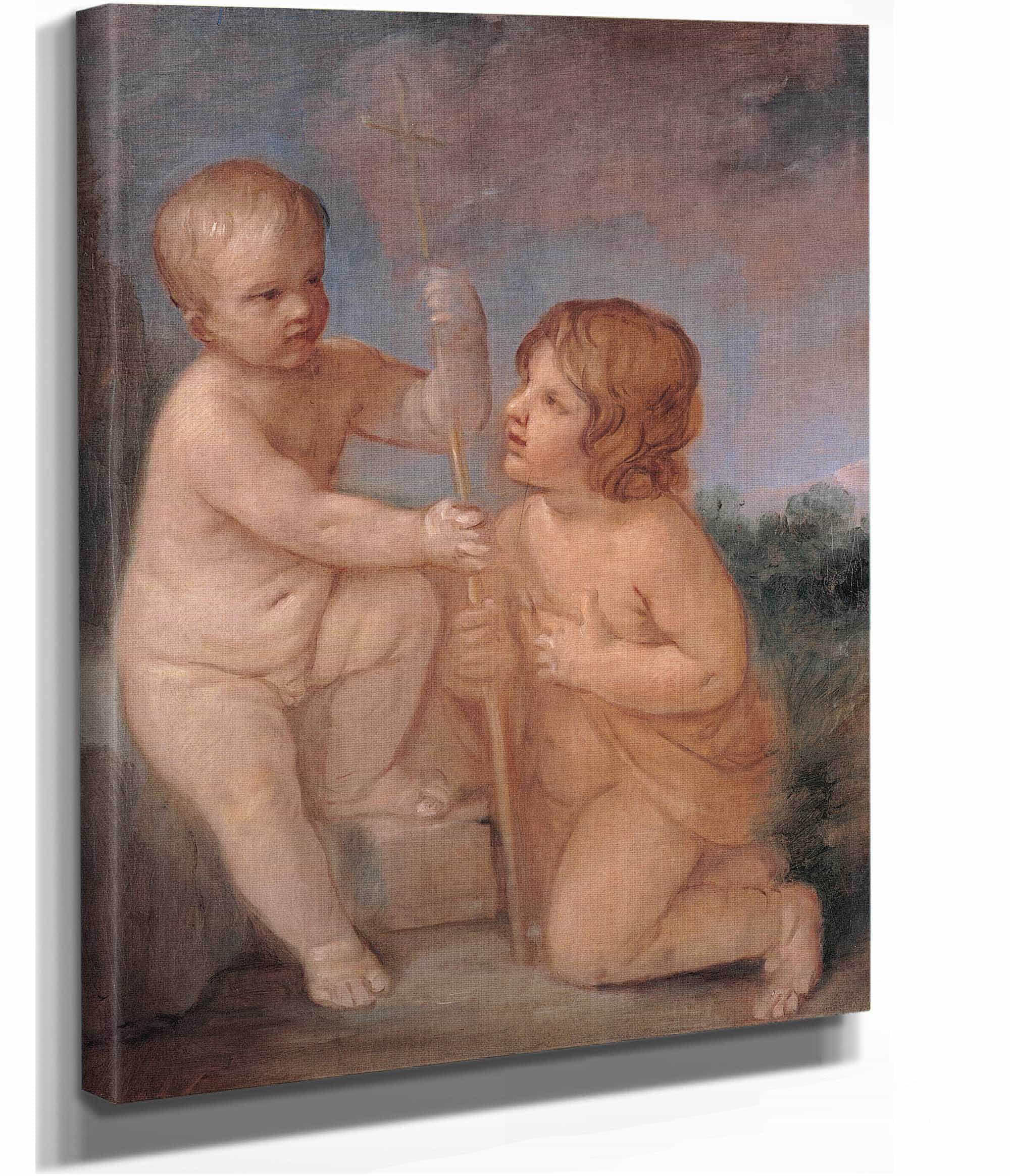 The Infant Jesus And St John Between And by Guido Reni