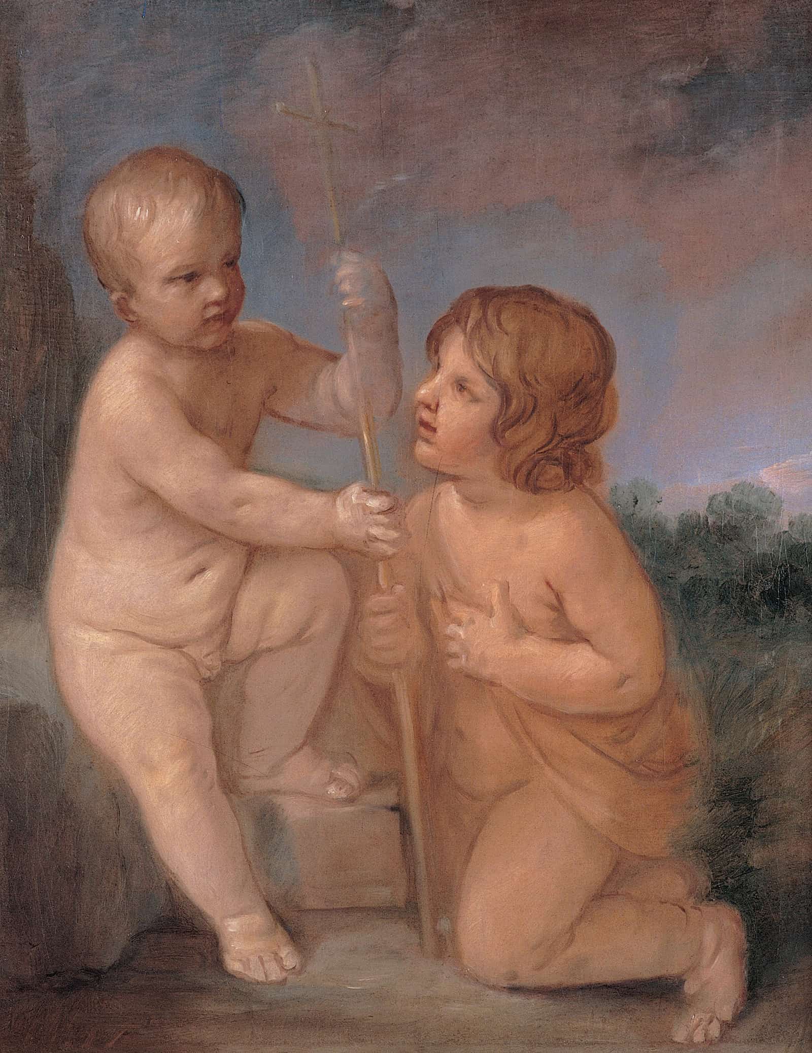 The Infant Jesus And St John Between And by Guido Reni