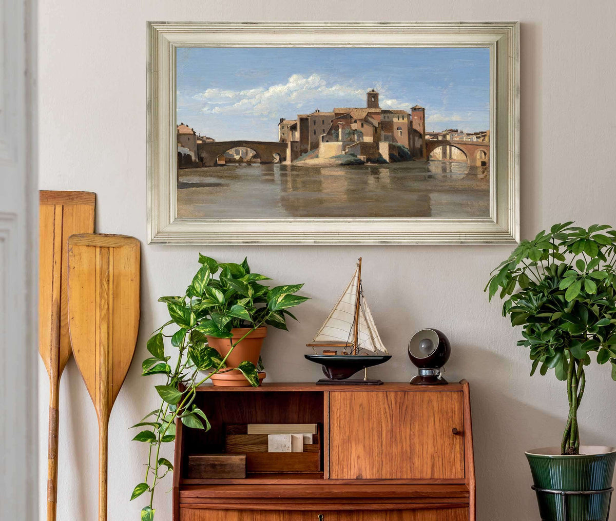 The Island And Bridge Of San Bartolomeorome by Jean Baptiste Camille Corot