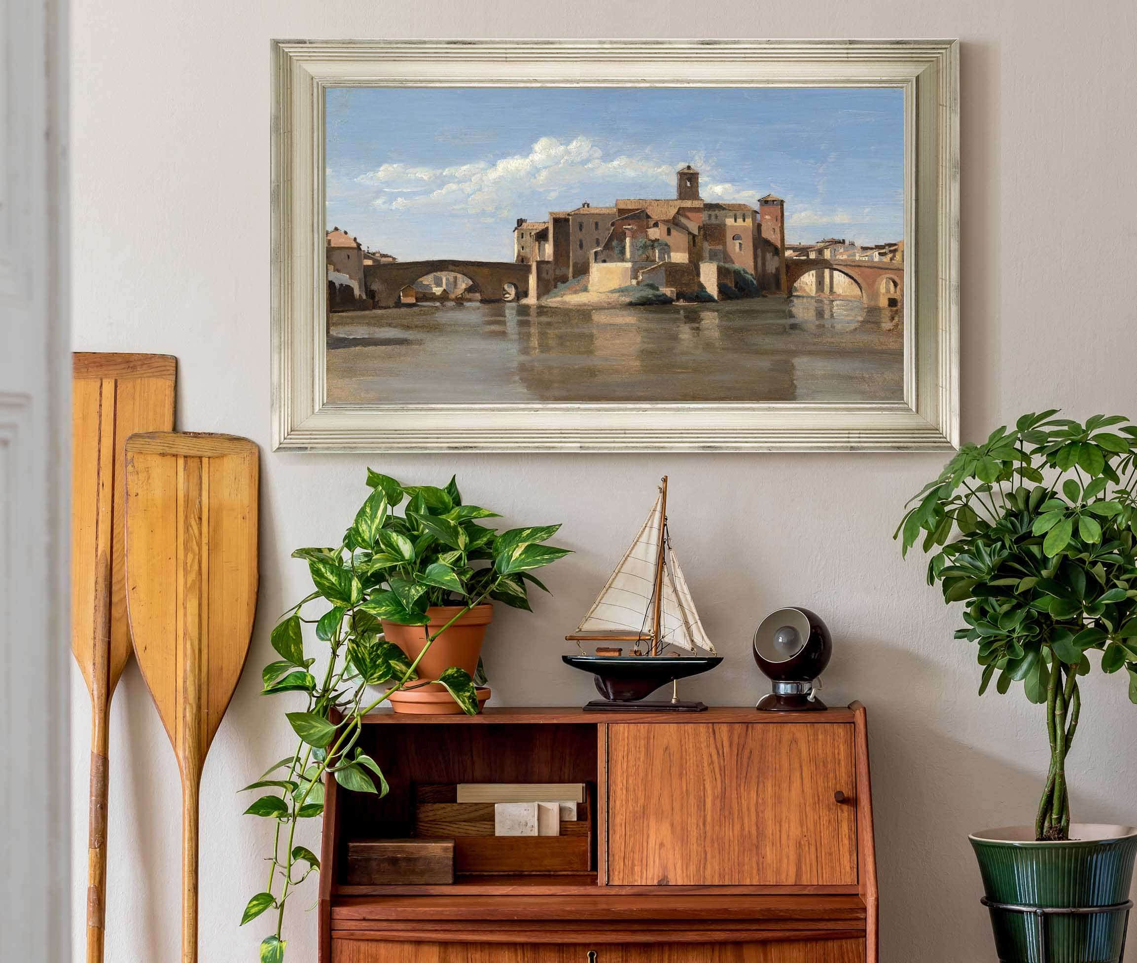 The Island And Bridge Of San Bartolomeorome by Jean Baptiste Camille Corot