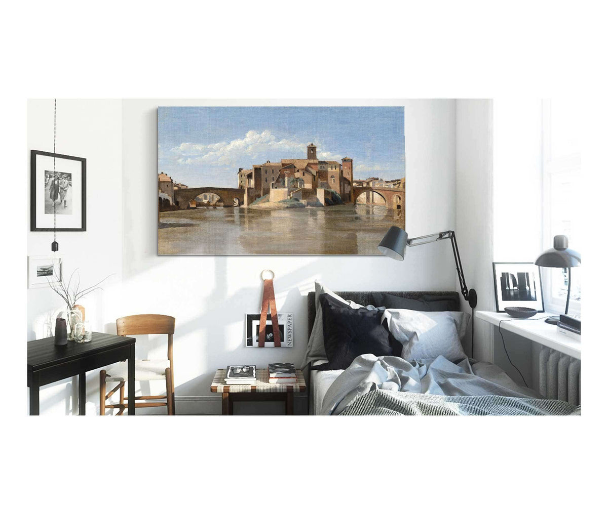 The Island And Bridge Of San Bartolomeorome by Jean Baptiste Camille Corot