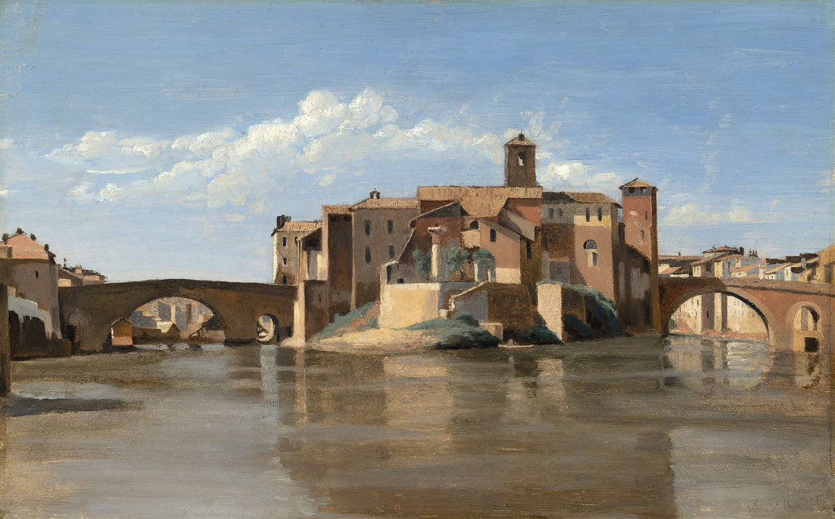 The Island And Bridge Of San Bartolomeorome by Jean Baptiste Camille Corot