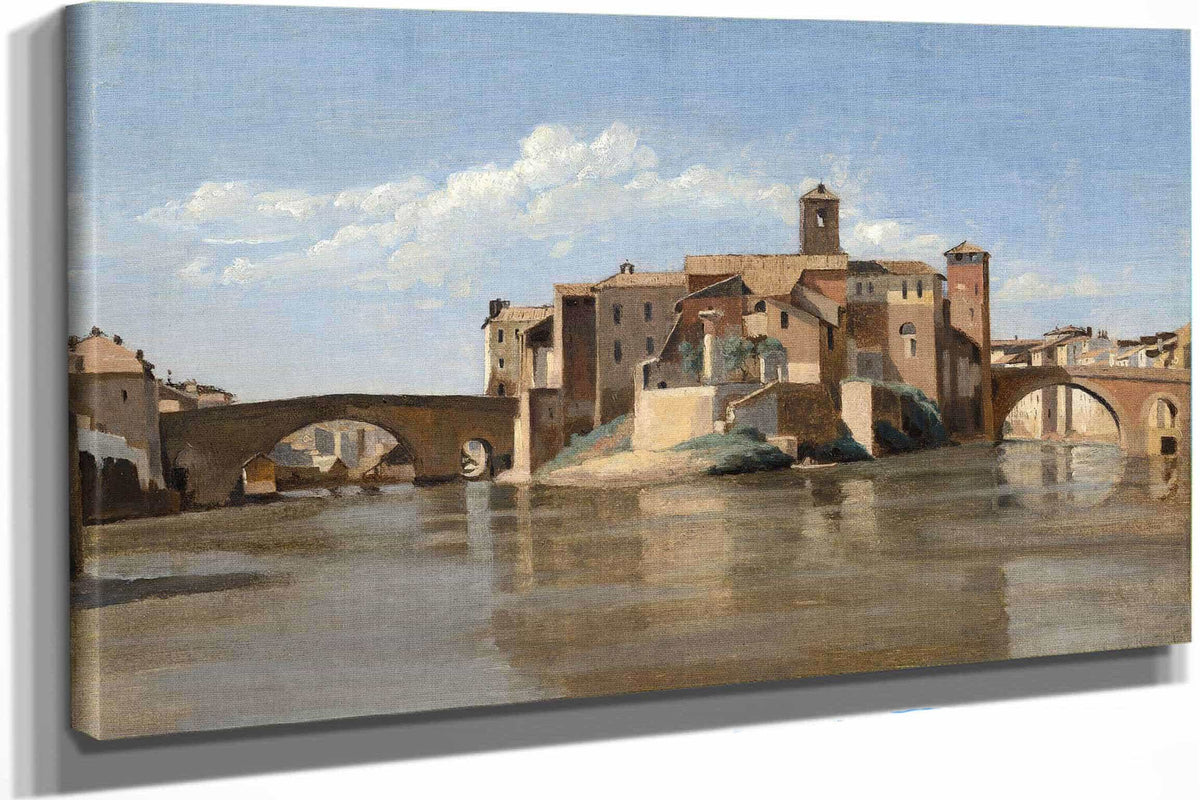 The Island And Bridge Of San Bartolomeorome by Jean Baptiste Camille Corot