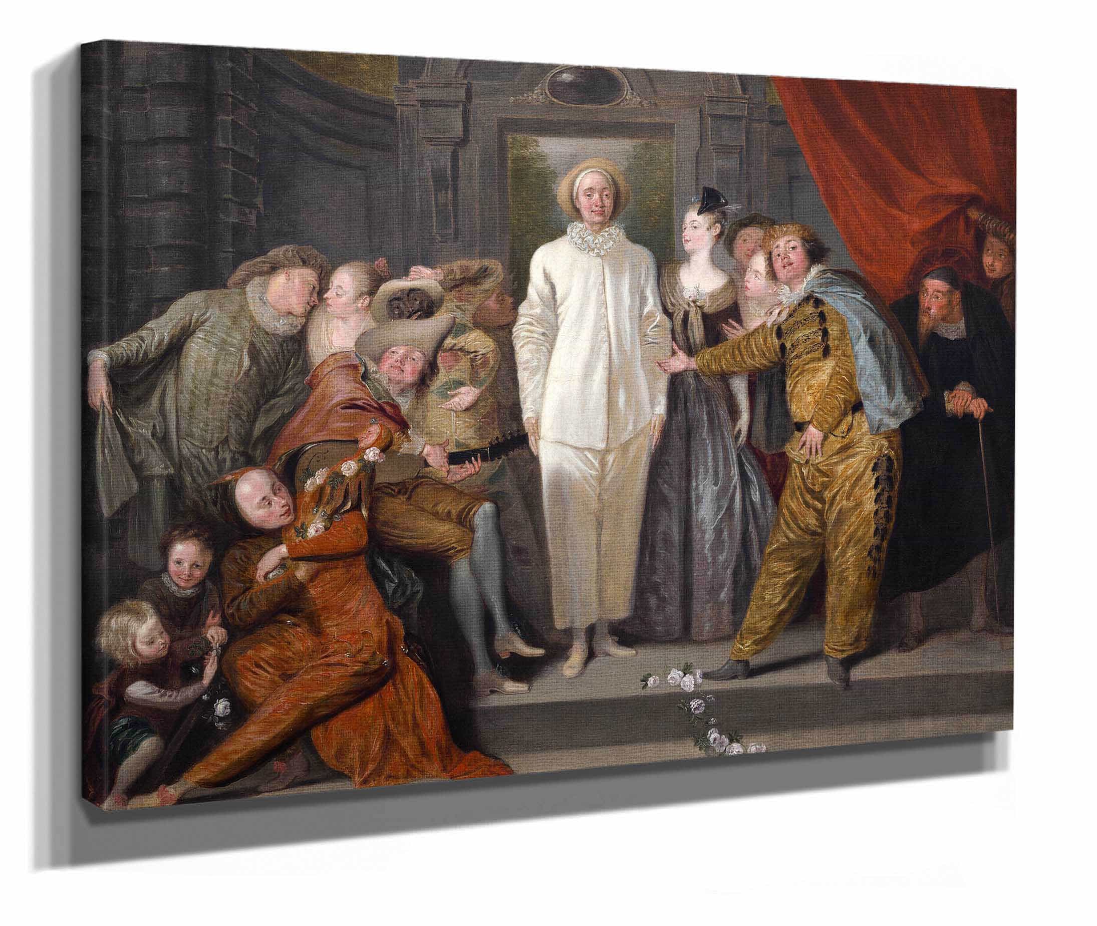 The Italian Comedians Probably by Jean Antoine Watteau