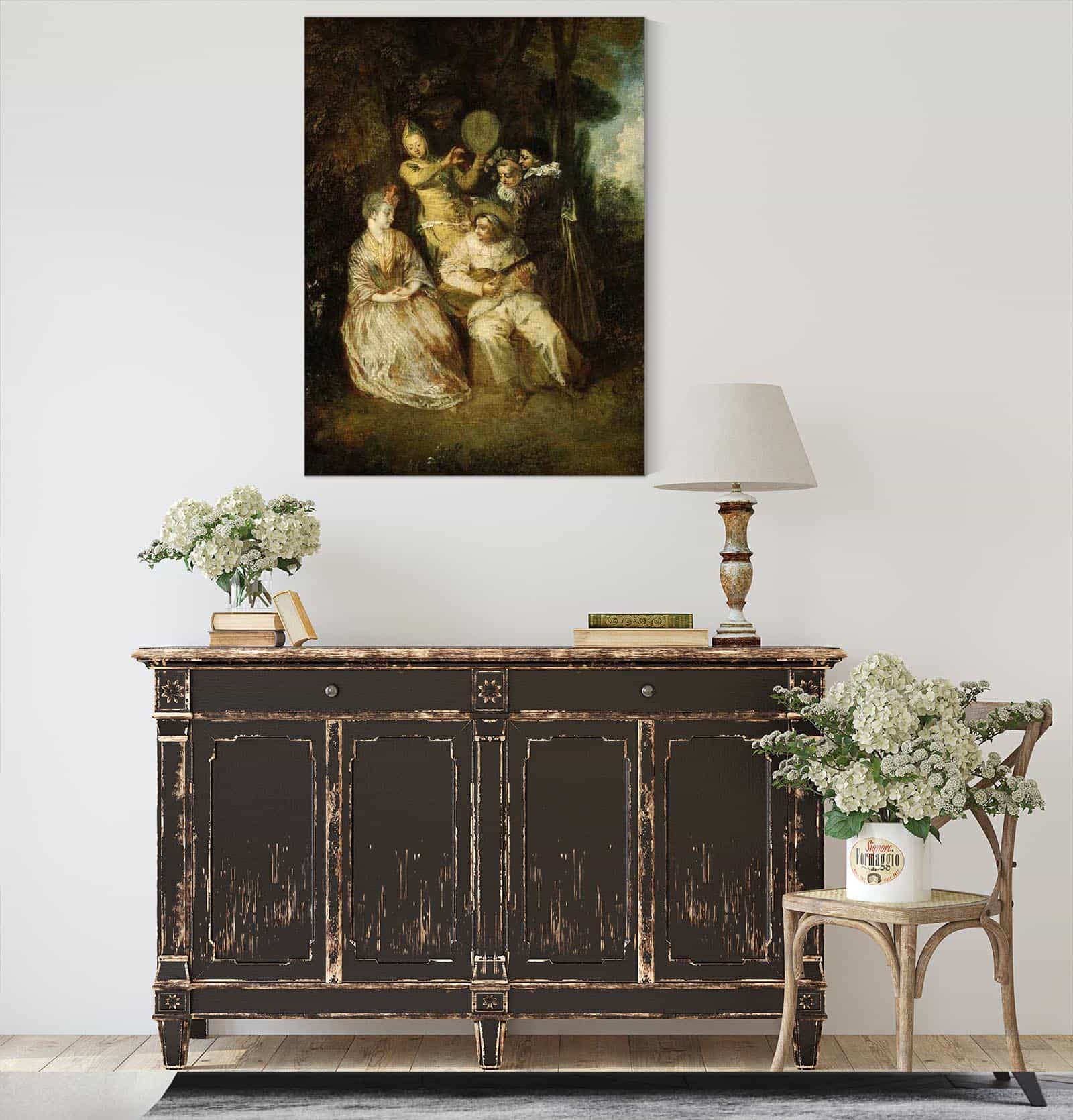 The Italian Serenade by Jean Antoine Watteau