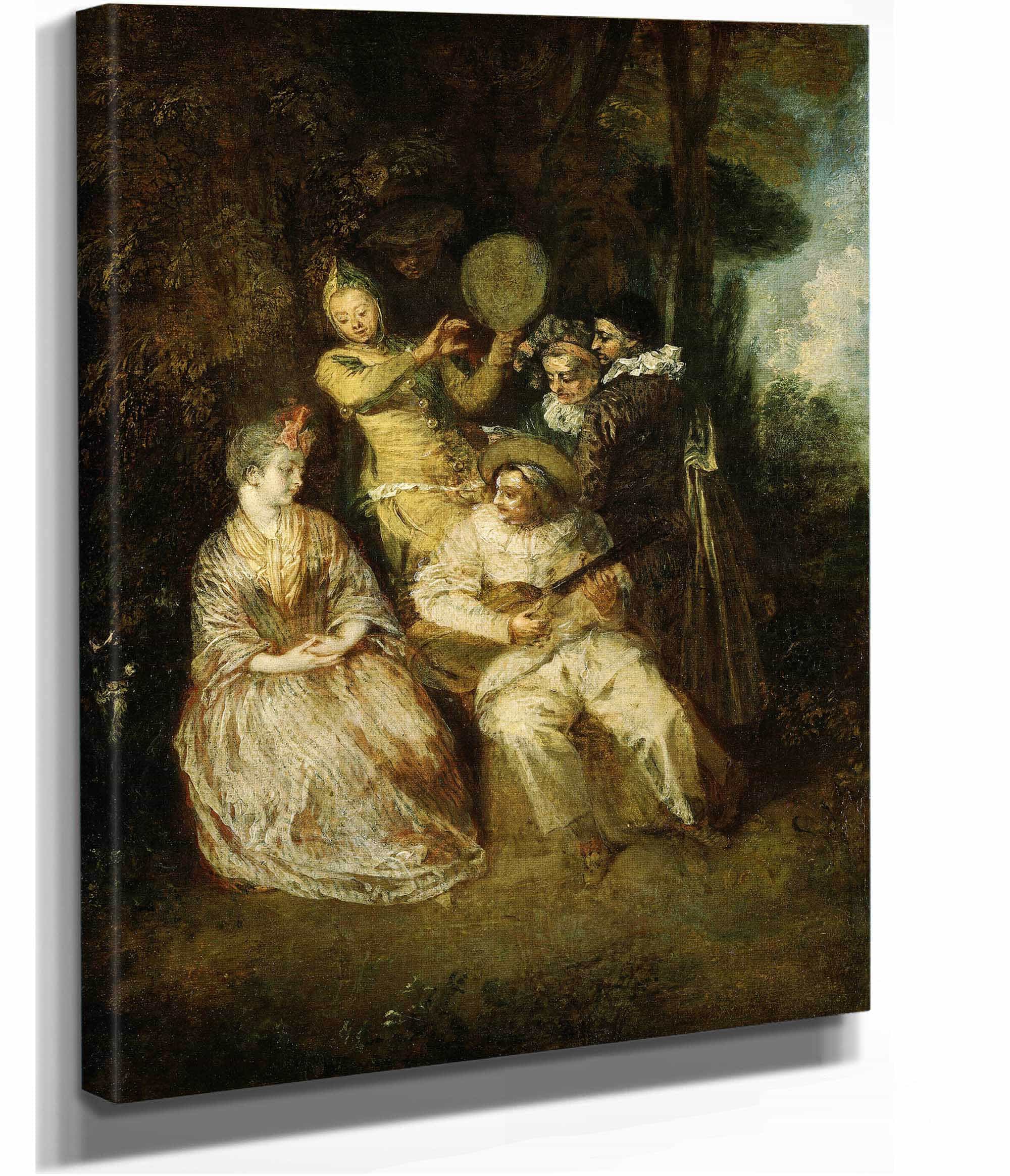 The Italian Serenade by Jean Antoine Watteau