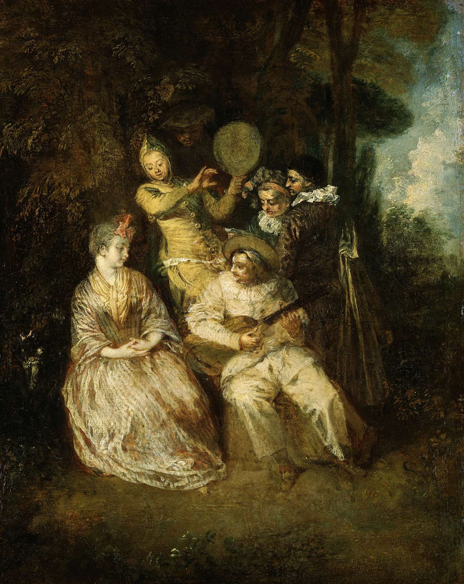 The Italian Serenade by Jean Antoine Watteau