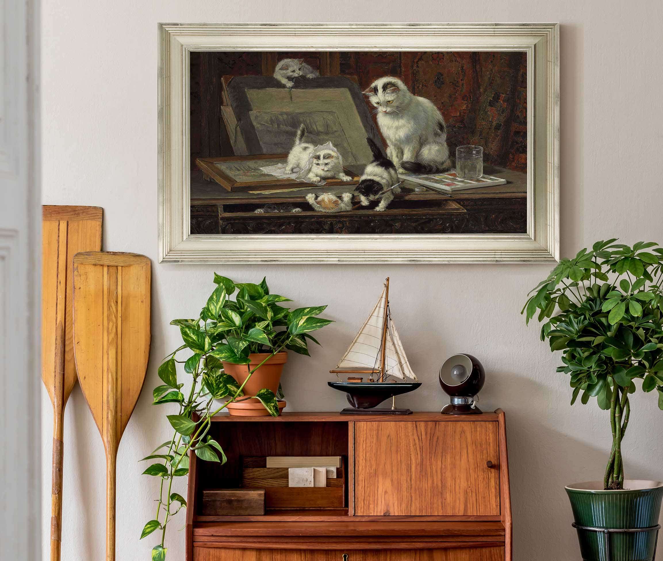 The Kittens Art Lesson by Henriette Ronner Knip