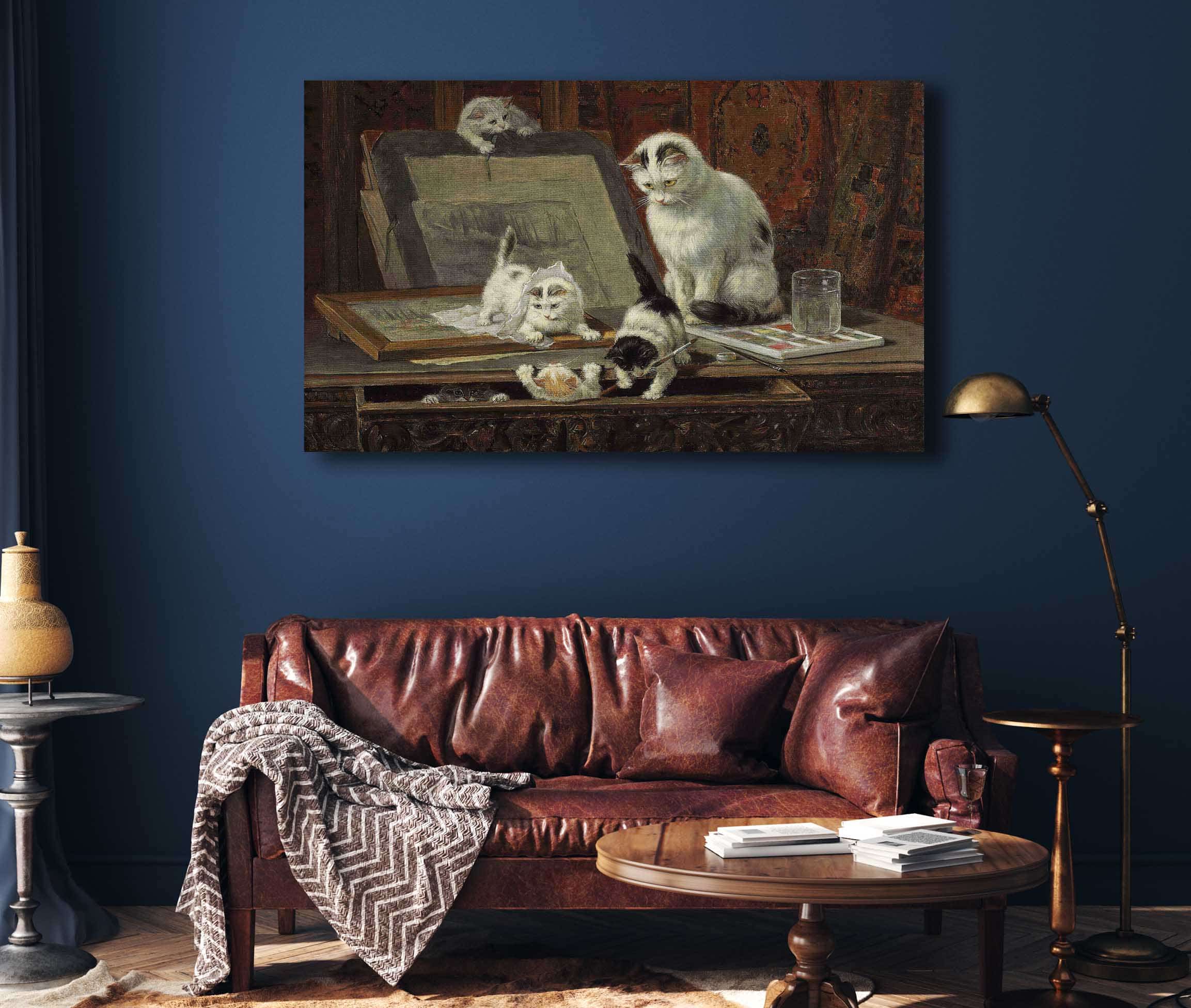 The Kittens Art Lesson by Henriette Ronner Knip