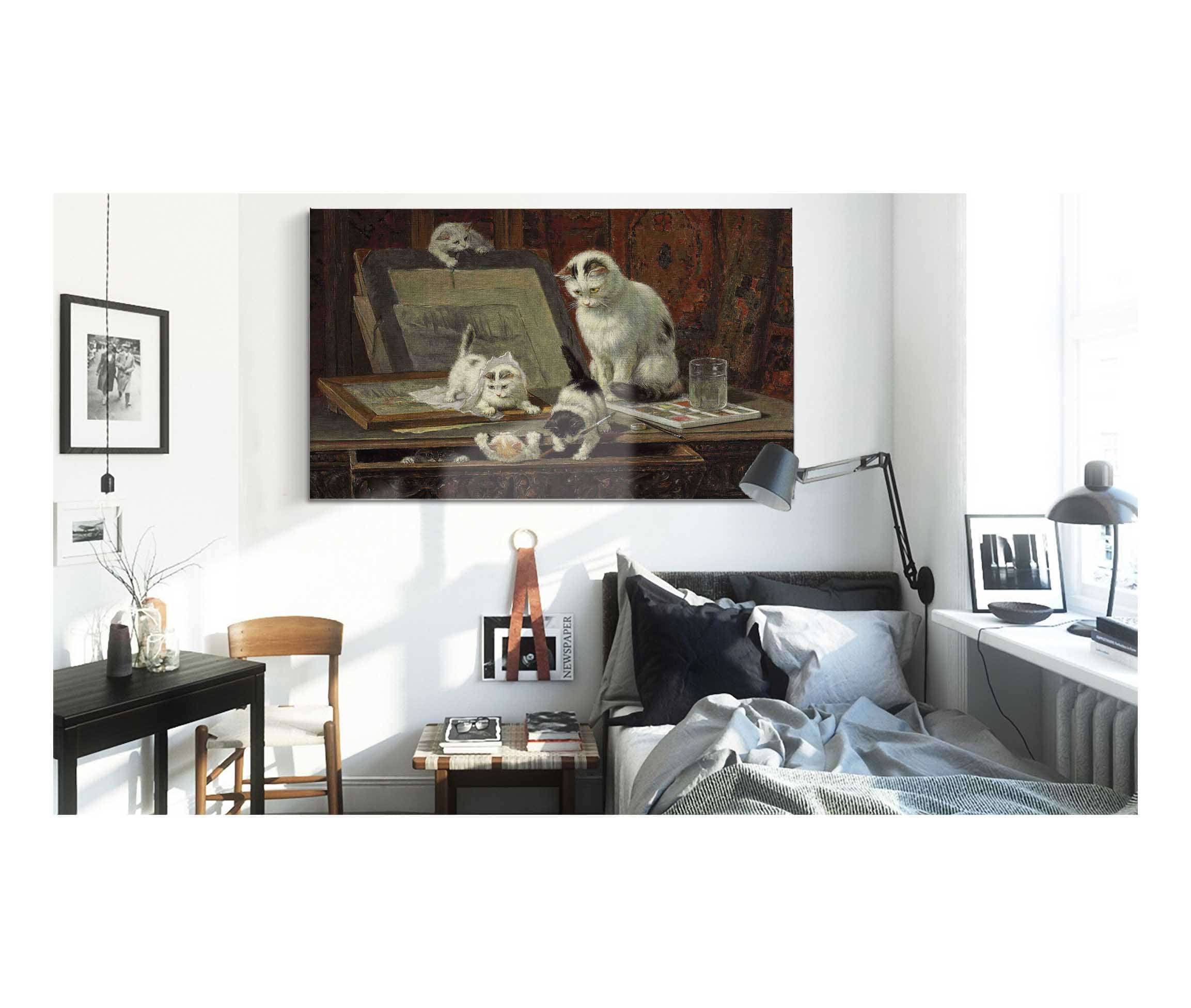 The Kittens Art Lesson by Henriette Ronner Knip