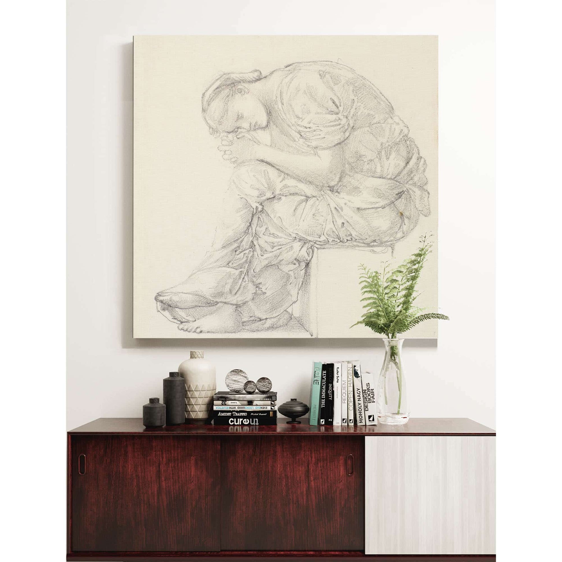 The Lament Study For The Figure On The Right by Sir Edward Coley Burne Jones