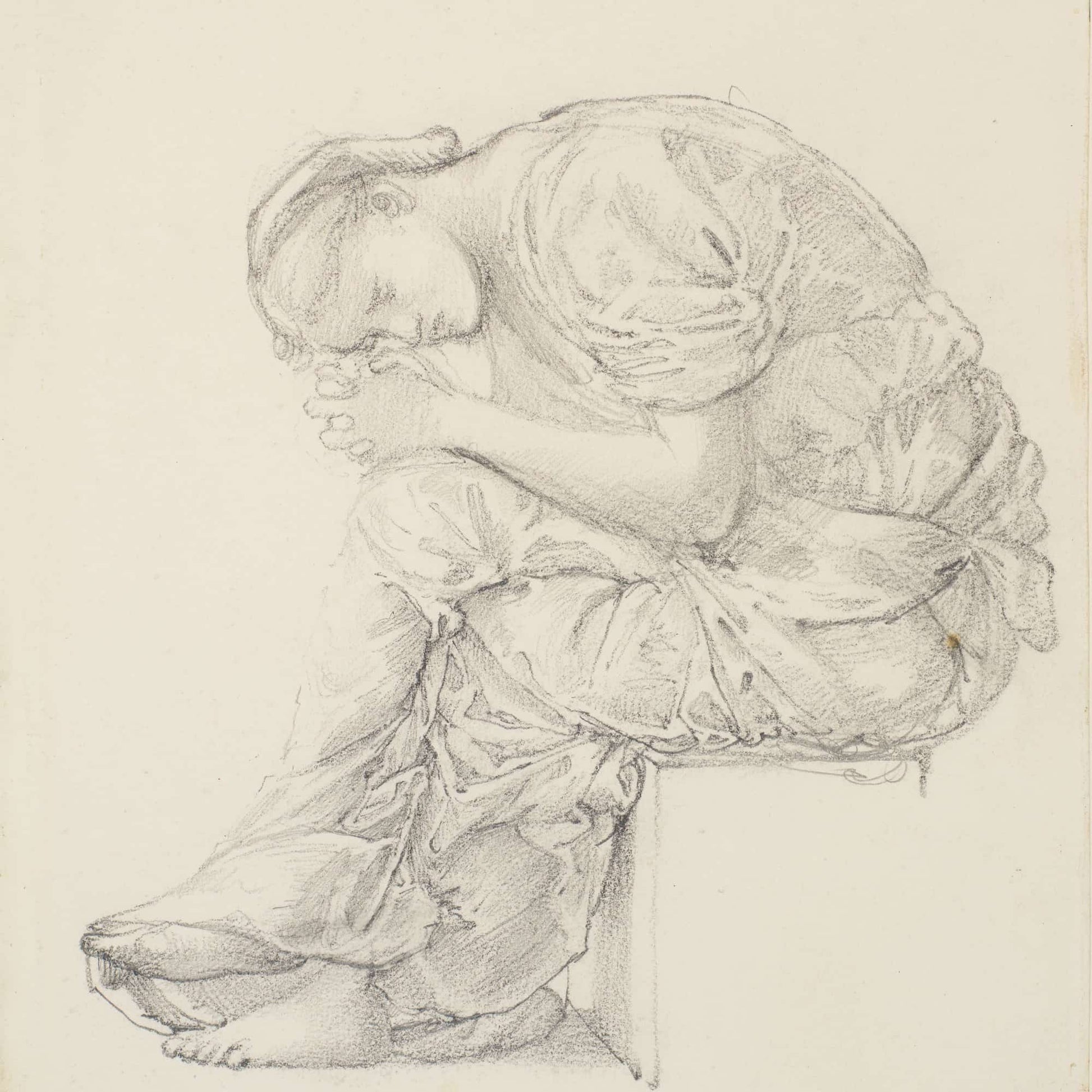 The Lament Study For The Figure On The Right by Sir Edward Coley Burne Jones