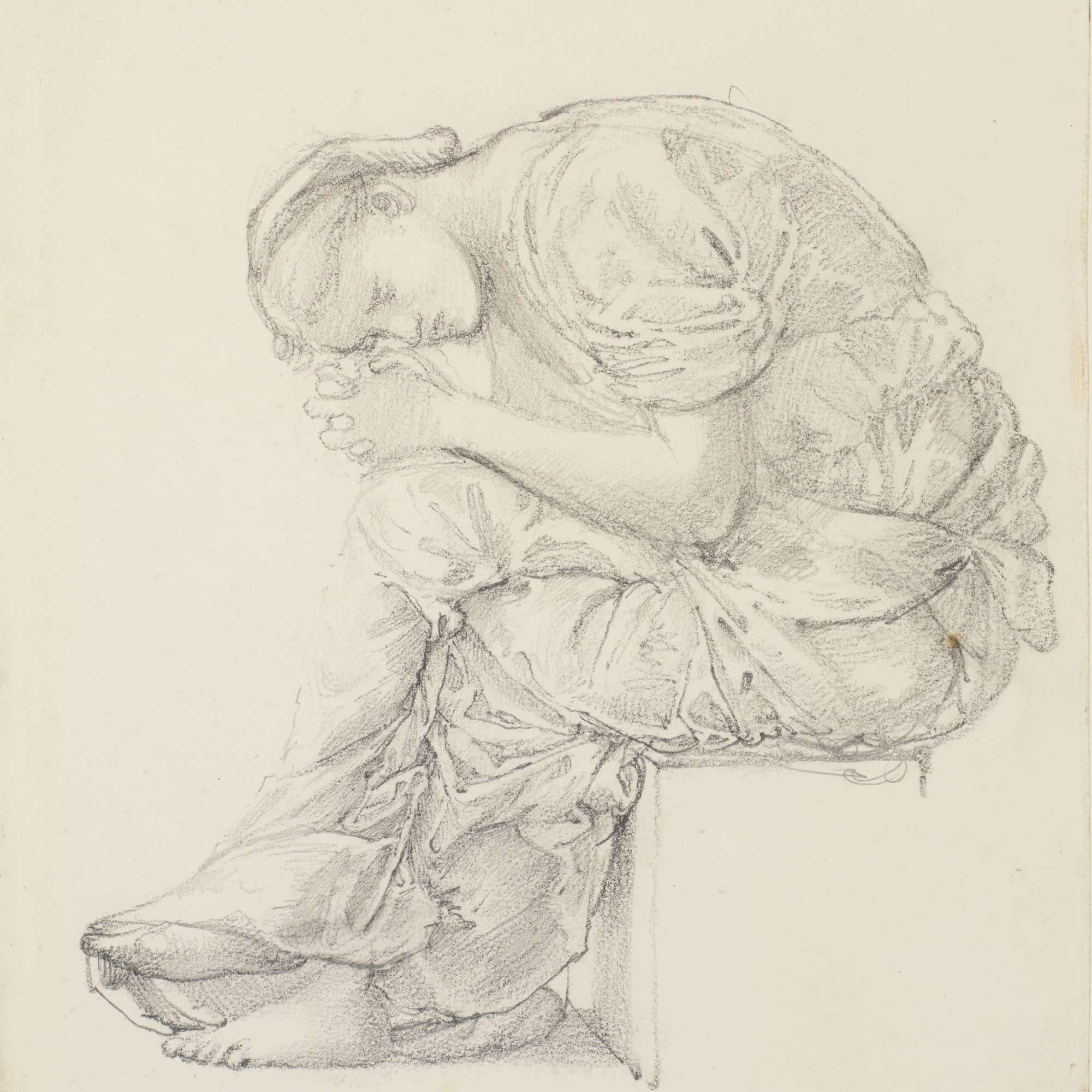 The Lament Study For The Figure On The Right by Sir Edward Coley Burne Jones