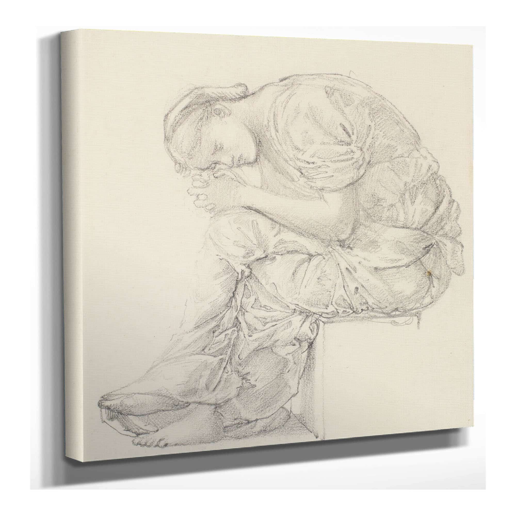 The Lament Study For The Figure On The Right by Sir Edward Coley Burne Jones
