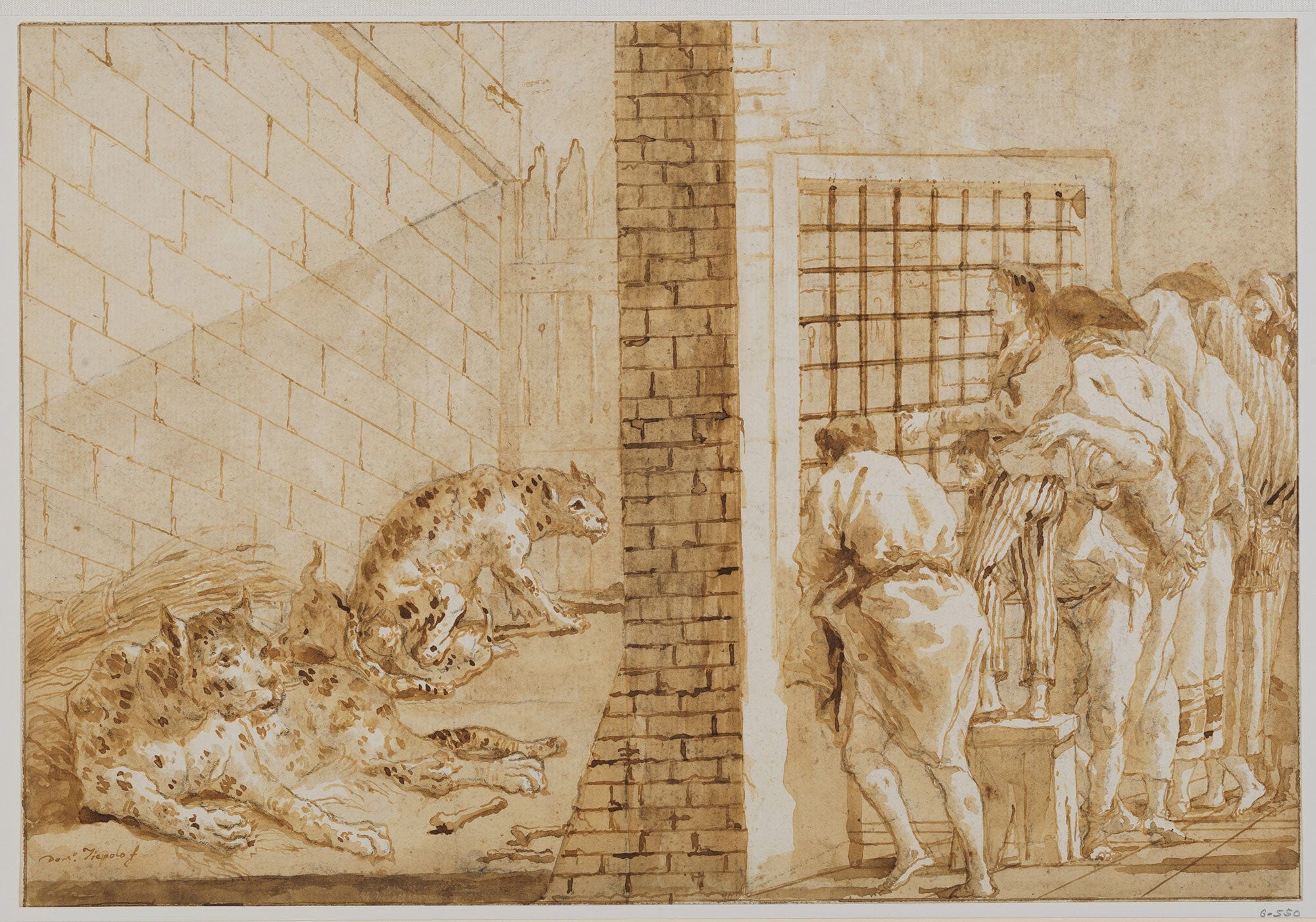 The Leopards Cage At The Menagerie Mid Th Early Th Century by Giovanni Domenico Tiepolo