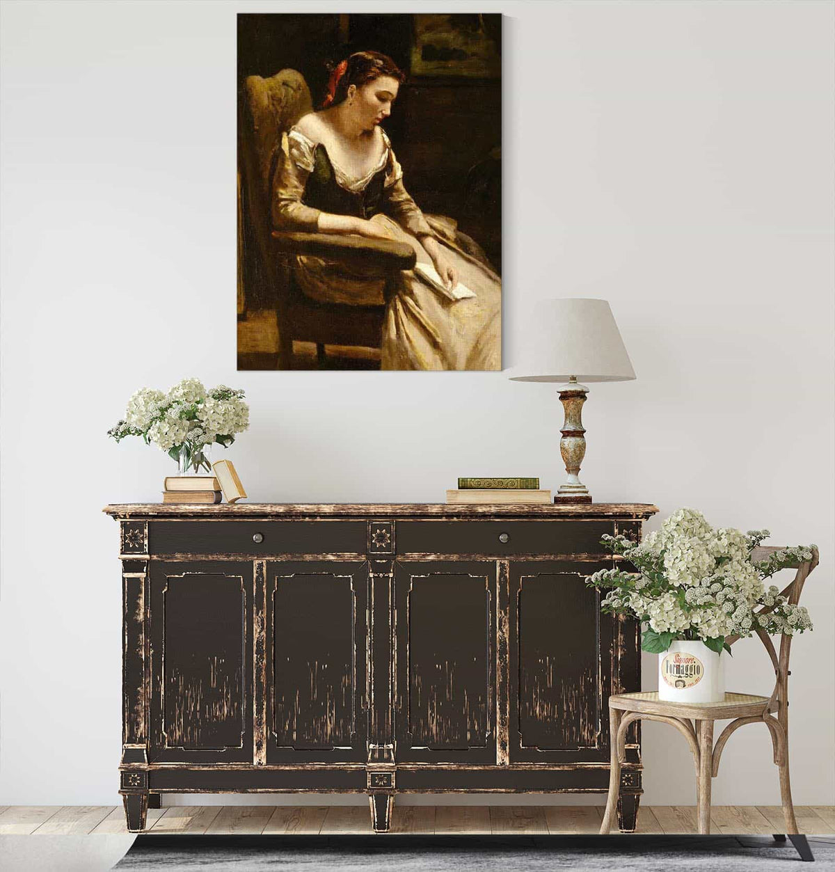 The Letter by Jean Baptiste Camille Corot