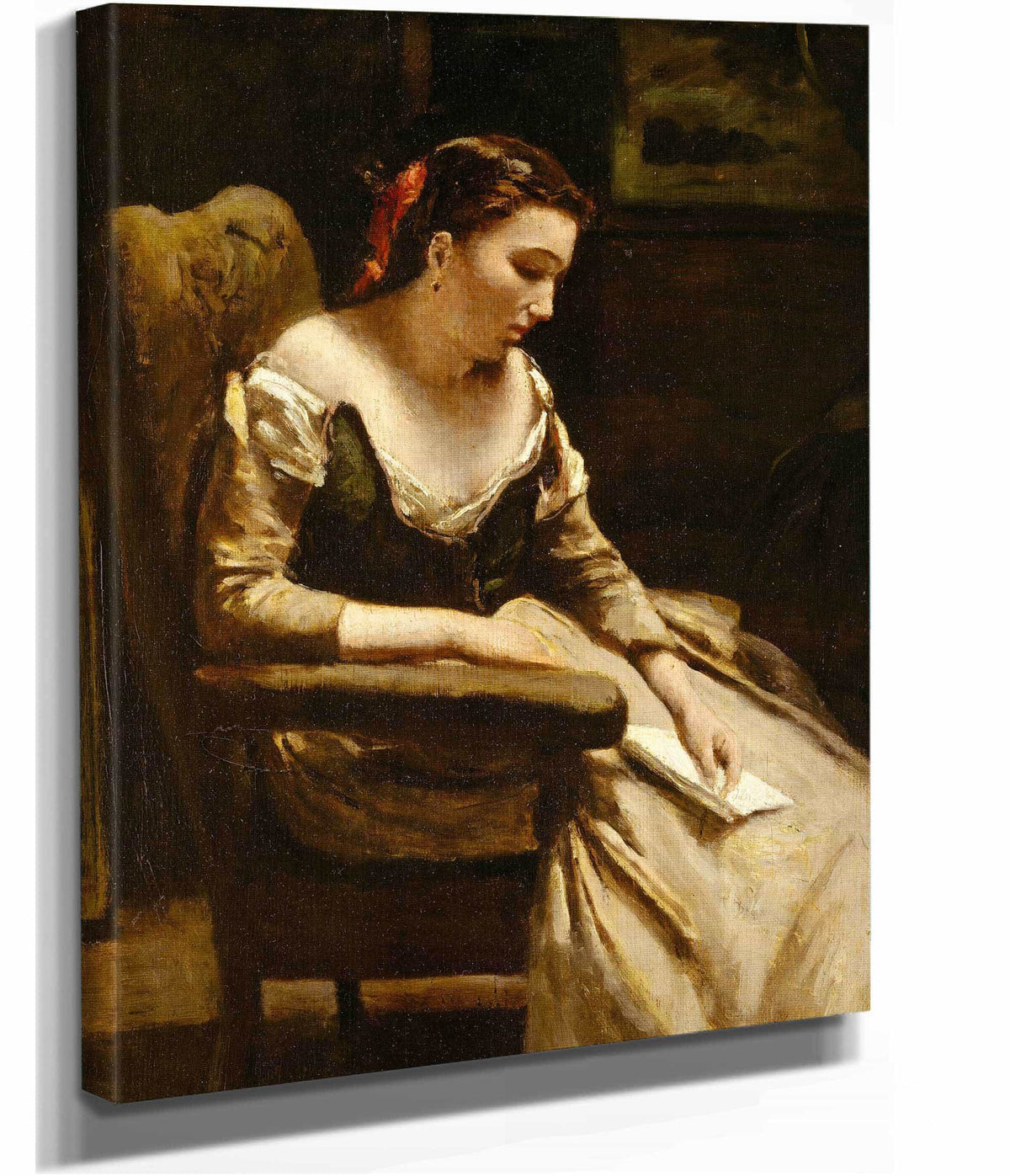 The Letter by Jean Baptiste Camille Corot