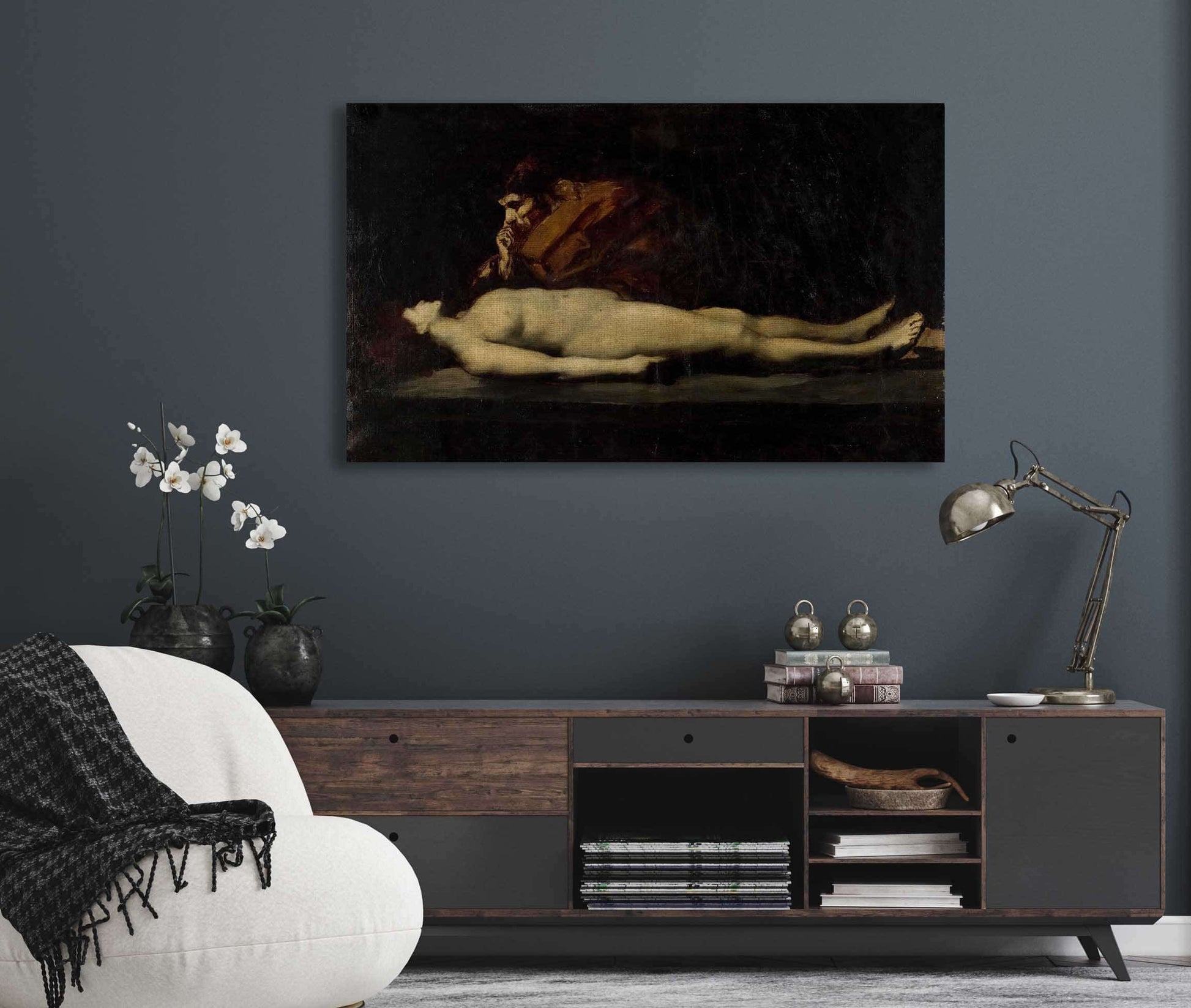 The Levite Of Ephraim And His Dead Wife by Jean Jacques Henner