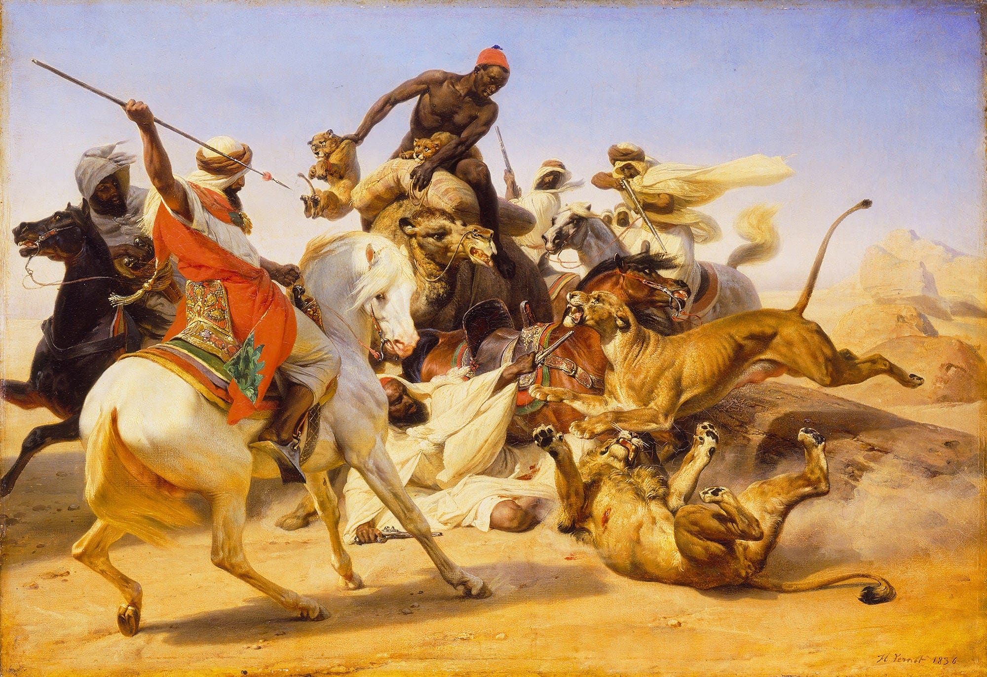 The Lion Hunt by Horace Vernet