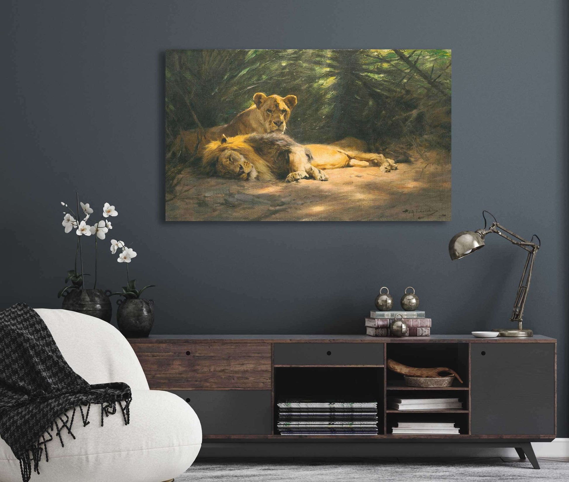 The Lions Den by Wilhelm Kuhnert